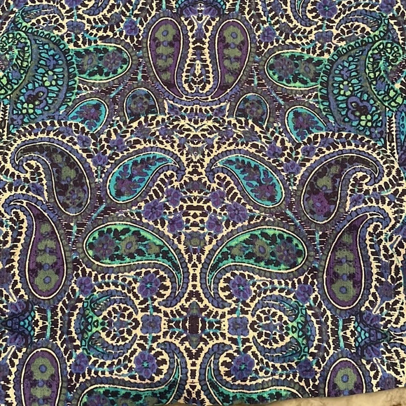 Anthropologie Lissa Romper Ballon Sleeve Blue Motif Paisley Size Small - Picture 8 of 10